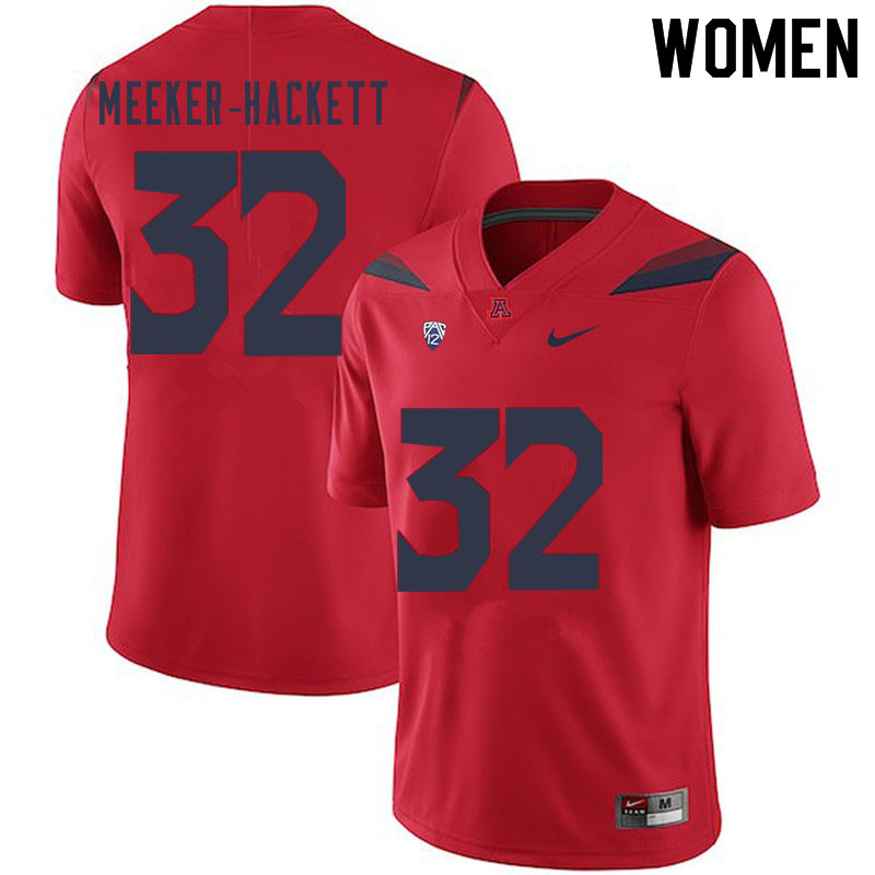 Women #32 Jacob Meeker-Hackett Arizona Wildcats College Football Jerseys Sale-Red - Click Image to Close